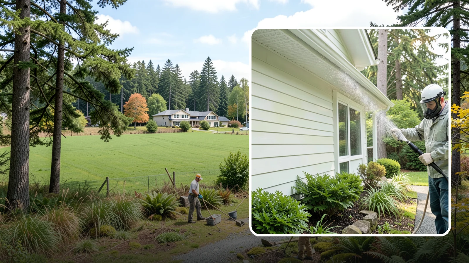 Annual House Washing in Lyman, Skagit County, WA - Annual house washing is a yearly maintenance clean that keeps algae and mildew from ever gaining a foothold in our wet climate.