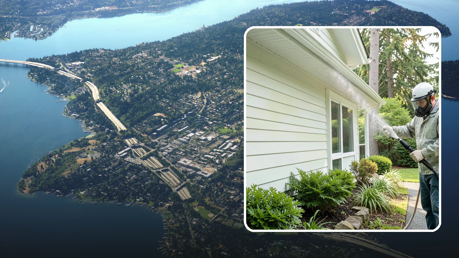 Annual House Washing in Mercer Island, King County, WA - Annual house washing is a yearly maintenance clean that keeps algae and mildew from ever gaining a foothold in our wet climate.