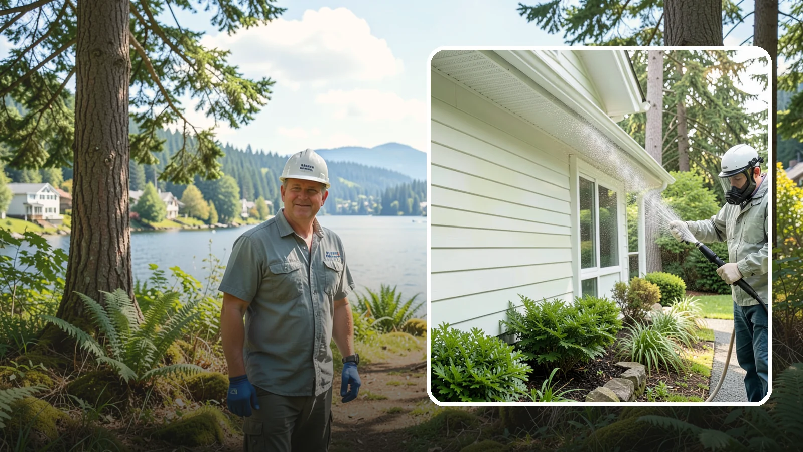 Annual House Washing in Milton, King County, WA - Annual house washing is a yearly maintenance clean that keeps algae and mildew from ever gaining a foothold in our wet climate.