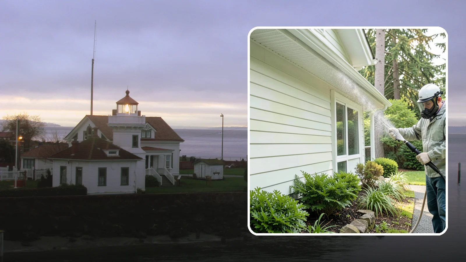 Annual House Washing in Mukilteo, Snohomish County, WA - Annual house washing is a yearly maintenance clean that keeps algae and mildew from ever gaining a foothold in our wet climate.