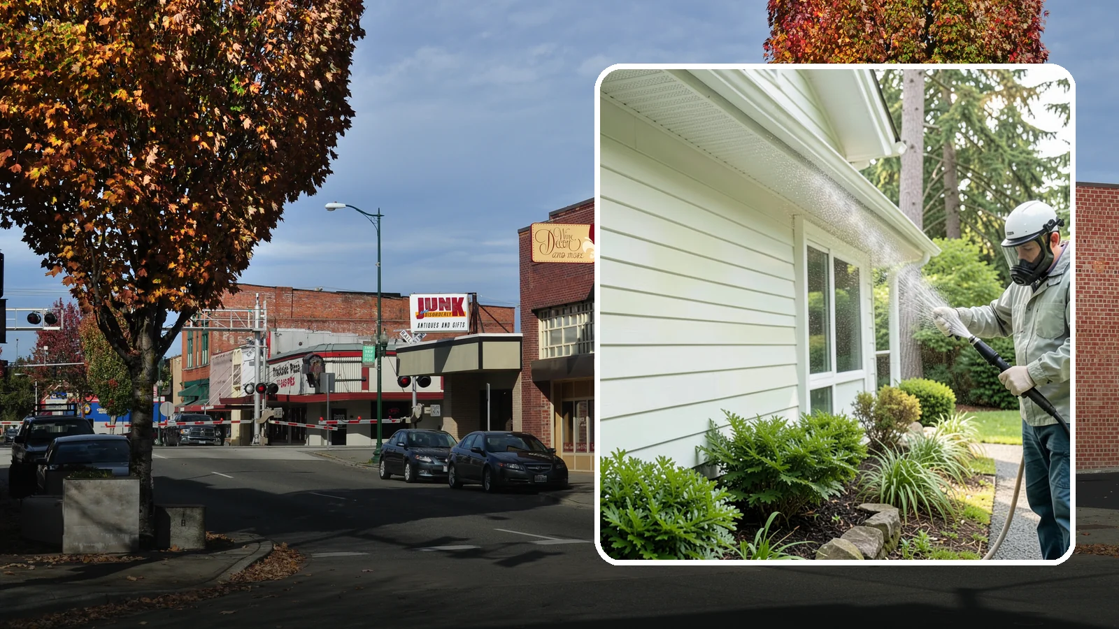 Annual House Washing in Puyallup, Pierce County, WA - Annual house washing is a yearly maintenance clean that keeps algae and mildew from ever gaining a foothold in our wet climate.