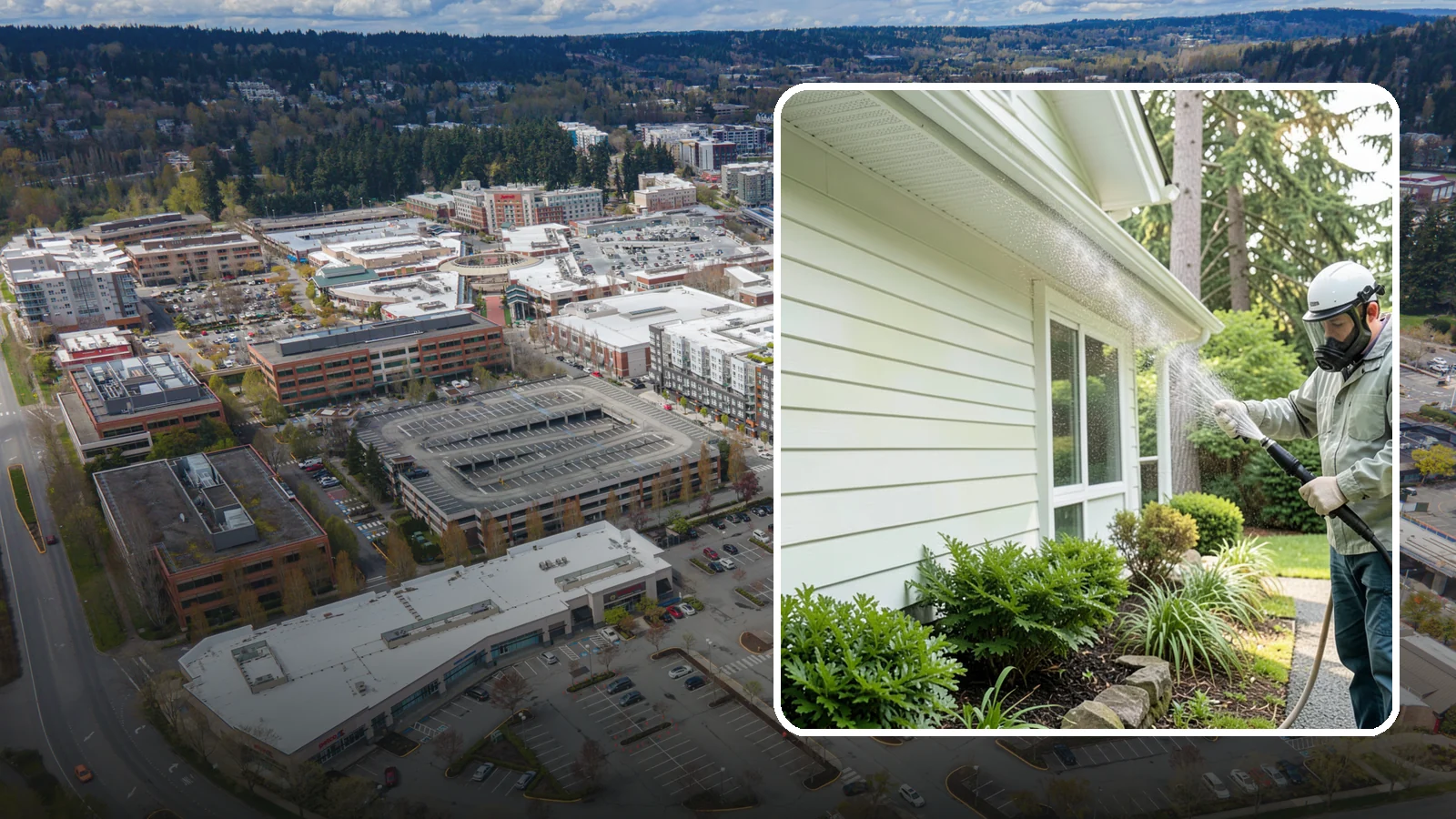 Annual House Washing in Redmond, King County, WA - Annual house washing is a yearly maintenance clean that keeps algae and mildew from ever gaining a foothold in our wet climate.