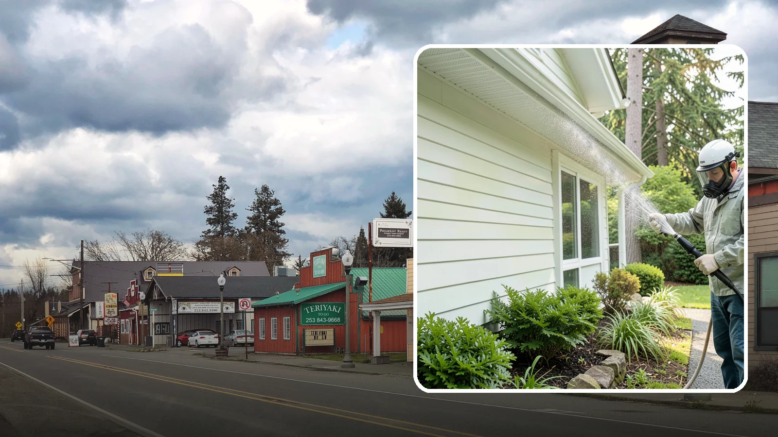 Annual House Washing in Roy, Pierce County, WA - Annual house washing is a yearly maintenance clean that keeps algae and mildew from ever gaining a foothold in our wet climate.
