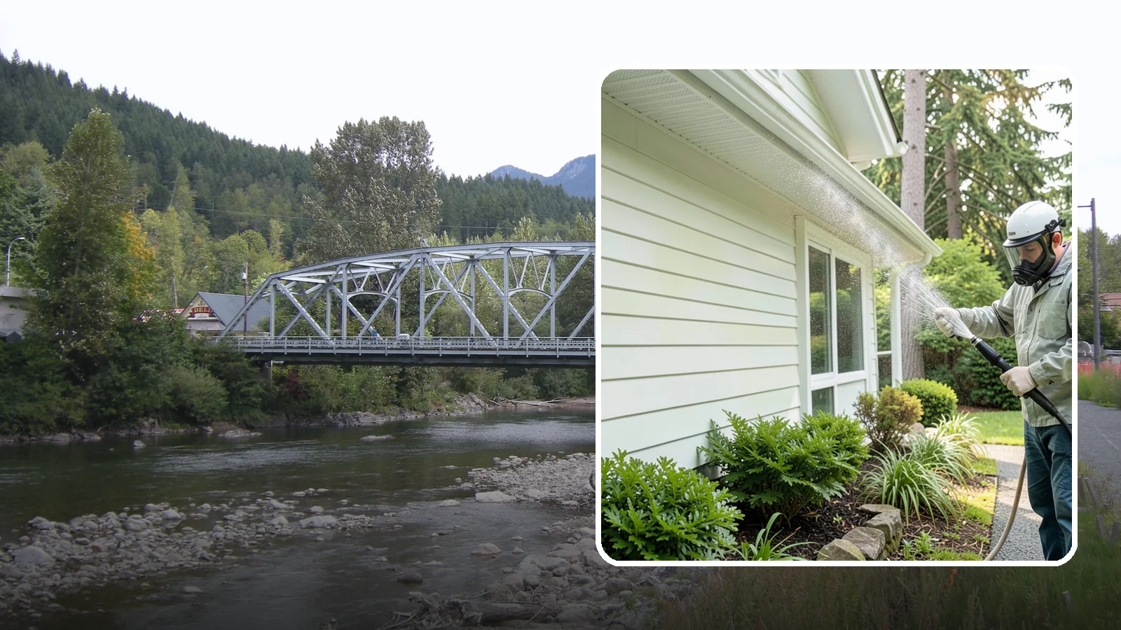 Annual House Washing in Skykomish, King County, WA - Annual house washing is a yearly maintenance clean that keeps algae and mildew from ever gaining a foothold in our wet climate.
