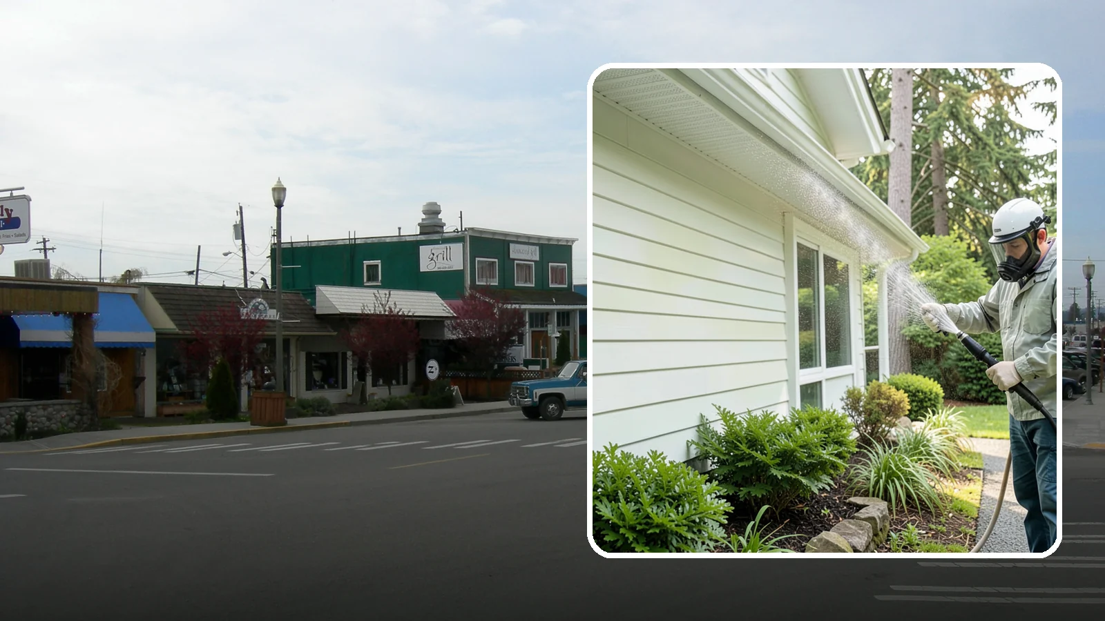 Annual House Washing in Stanwood, Snohomish County, WA - Annual house washing is a yearly maintenance clean that keeps algae and mildew from ever gaining a foothold in our wet climate.