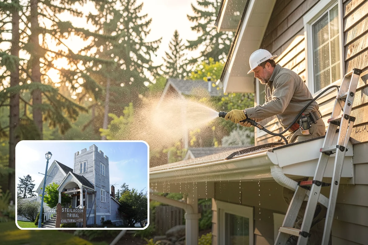 Annual House Washing in Steilacoom, Pierce County, WA - Prevents growth from becoming entrenched
