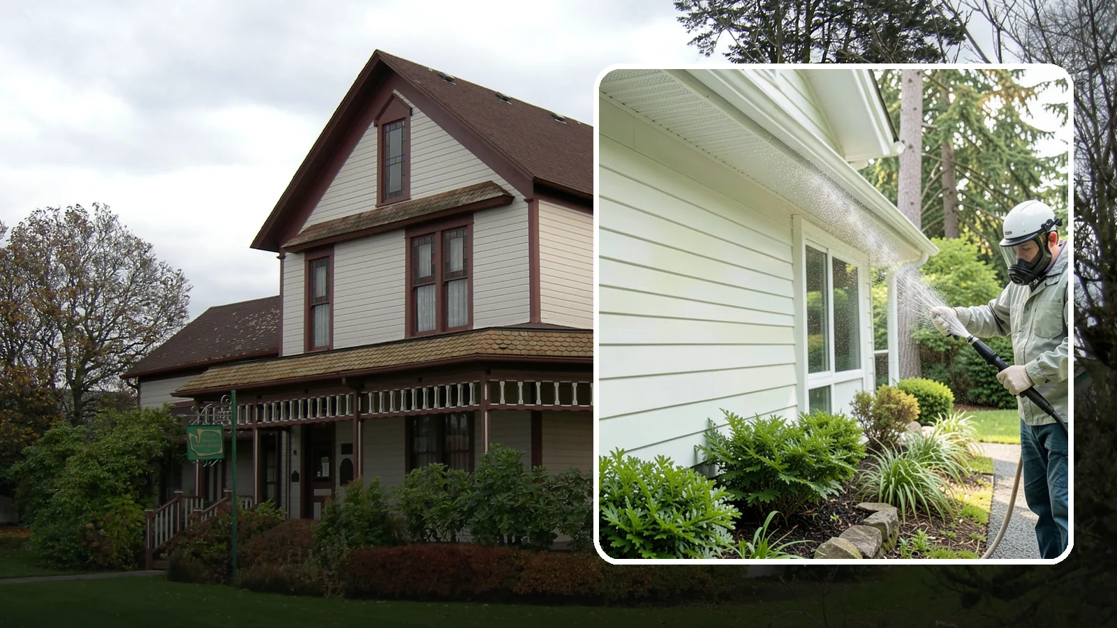 Annual House Washing in Sumner, Pierce County, WA - Annual house washing is a yearly maintenance clean that keeps algae and mildew from ever gaining a foothold in our wet climate.