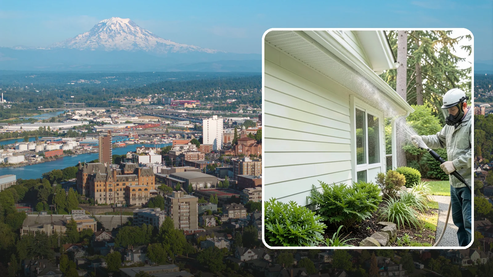 Annual House Washing in Tacoma, Pierce County, WA - Annual house washing is a yearly maintenance clean that keeps algae and mildew from ever gaining a foothold in our wet climate.