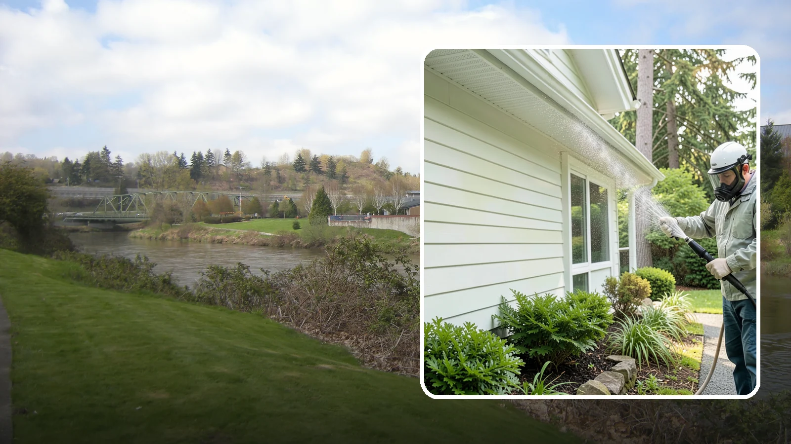 Annual House Washing in Tukwila, King County, WA - Annual house washing is a yearly maintenance clean that keeps algae and mildew from ever gaining a foothold in our wet climate.