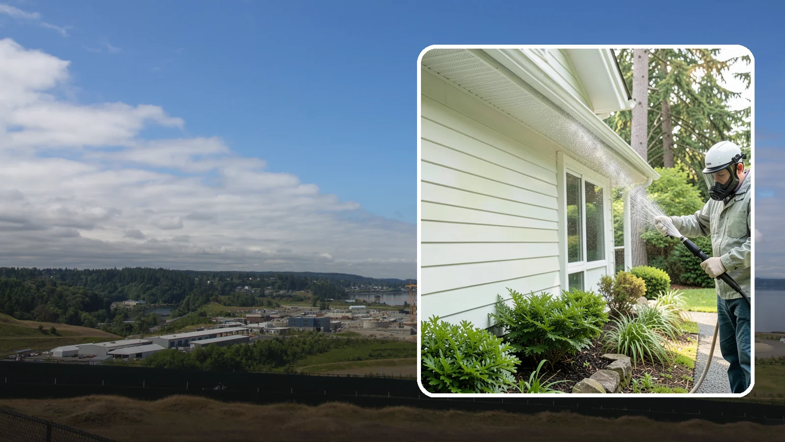 Annual House Washing in University Place, Pierce County, WA - Annual house washing is a yearly maintenance clean that keeps algae and mildew from ever gaining a foothold in our wet climate.