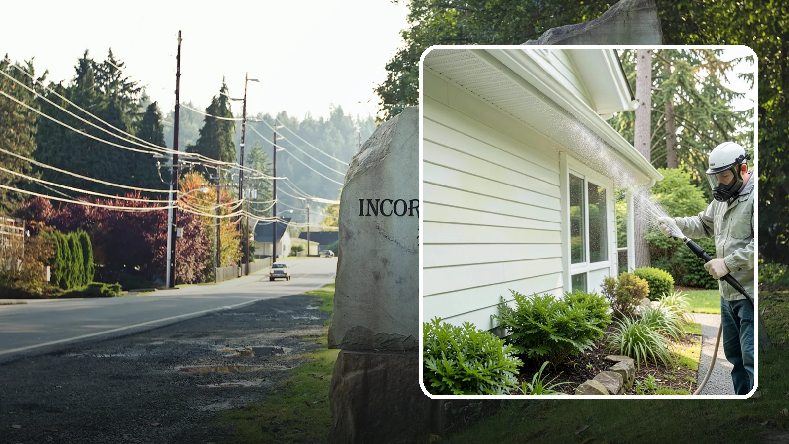 Annual House Washing in Wilkeson, Pierce County, WA - Annual house washing is a yearly maintenance clean that keeps algae and mildew from ever gaining a foothold in our wet climate.