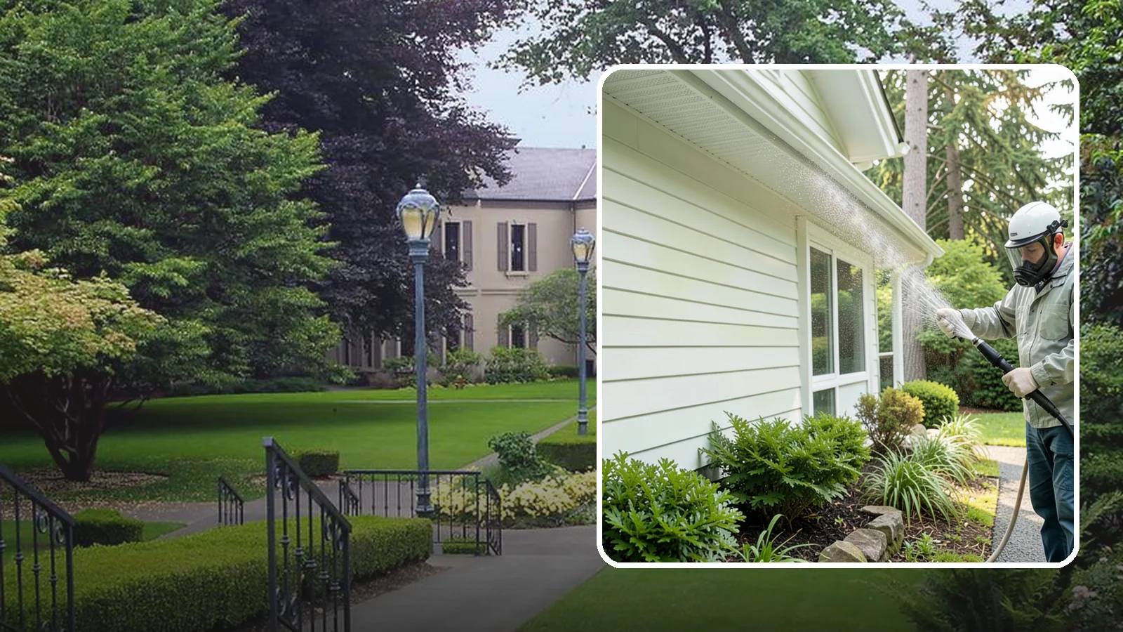 Annual House Washing in Woodinville, King County, WA - Annual house washing is a yearly maintenance clean that keeps algae and mildew from ever gaining a foothold in our wet climate.