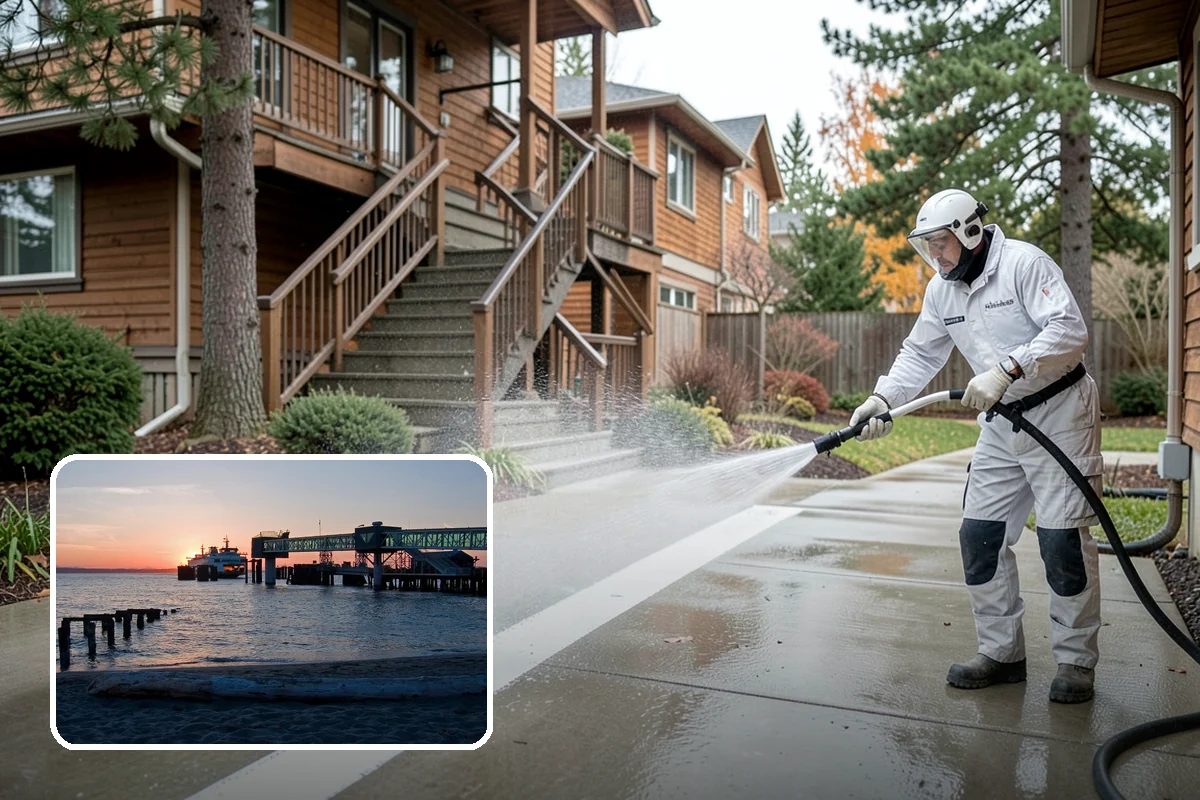 Annual Maintenance Washing in Edmonds, Snohomish County, WA - Prevents light buildup from turning into set-in staining