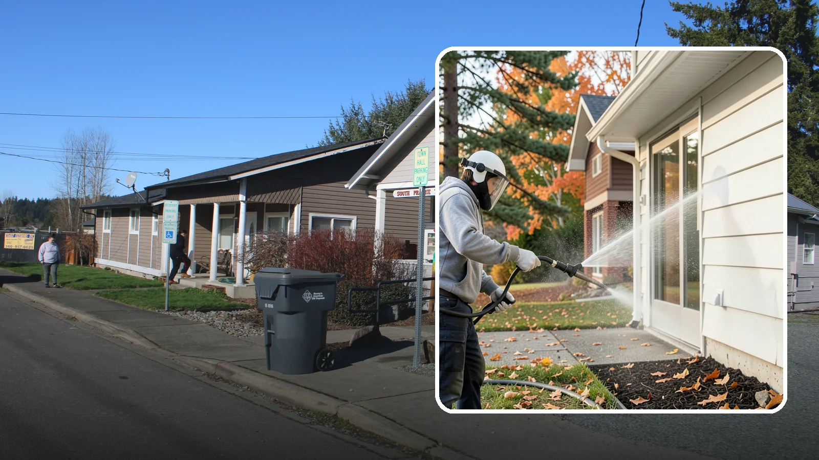 Annual Maintenance Washing in South Prairie, Pierce County, WA - Annual maintenance washing keeps your entire exterior on a once-a-year schedule so grime never gets a chance to build into...