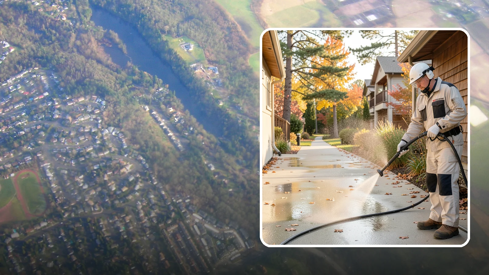 Apartment Breezeway Cleaning in Algona, King County, WA - Cleaning of apartment breezeways and shared corridors that clears dirt, spills, cobwebs, and algae from the walkways residents...