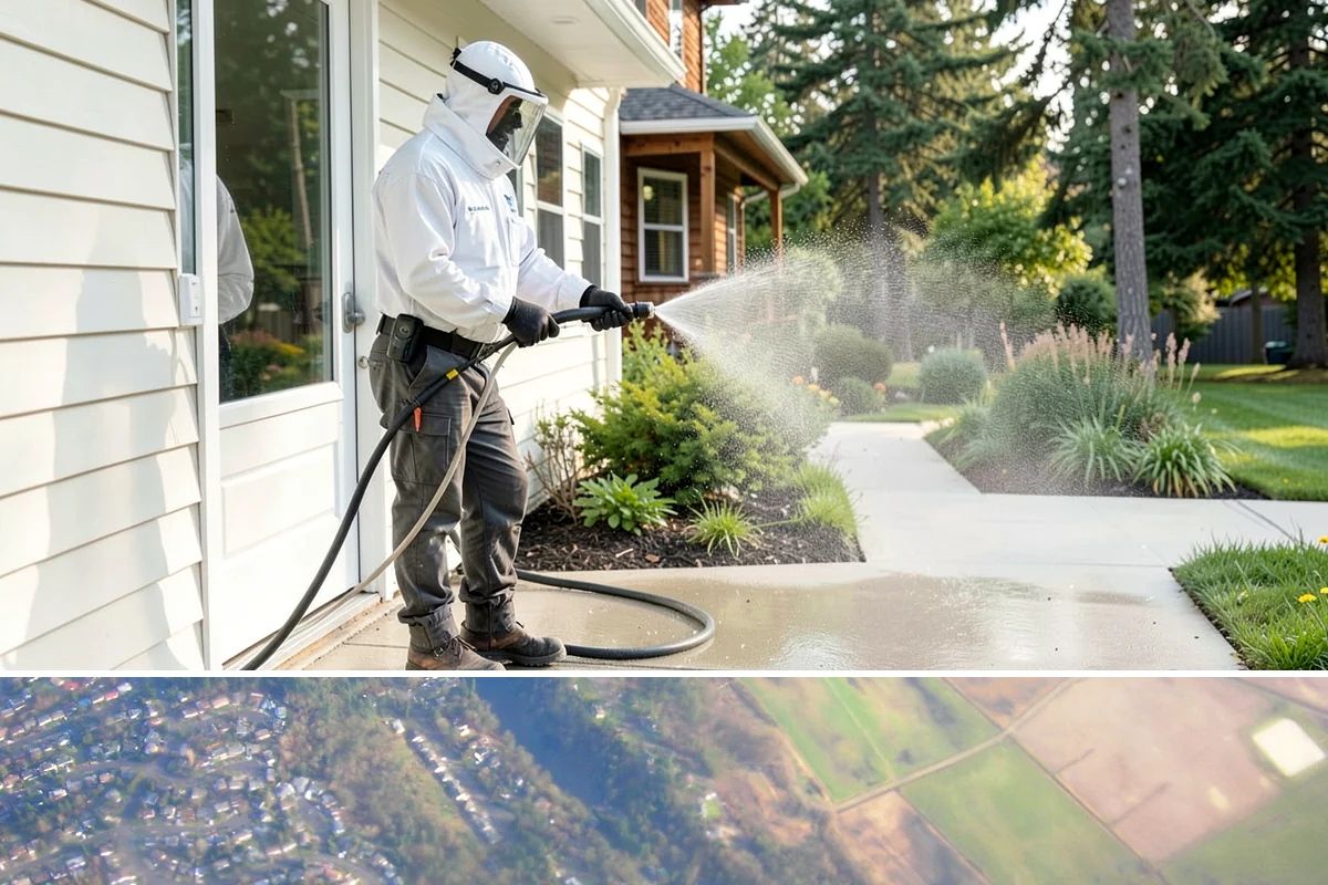 Apartment Breezeway Cleaning in Algona, King County, WA - Quarterly cleaning keeps breezeways safe year-round, with extra visits in fall and winter when damp corridors grow algae fastest.