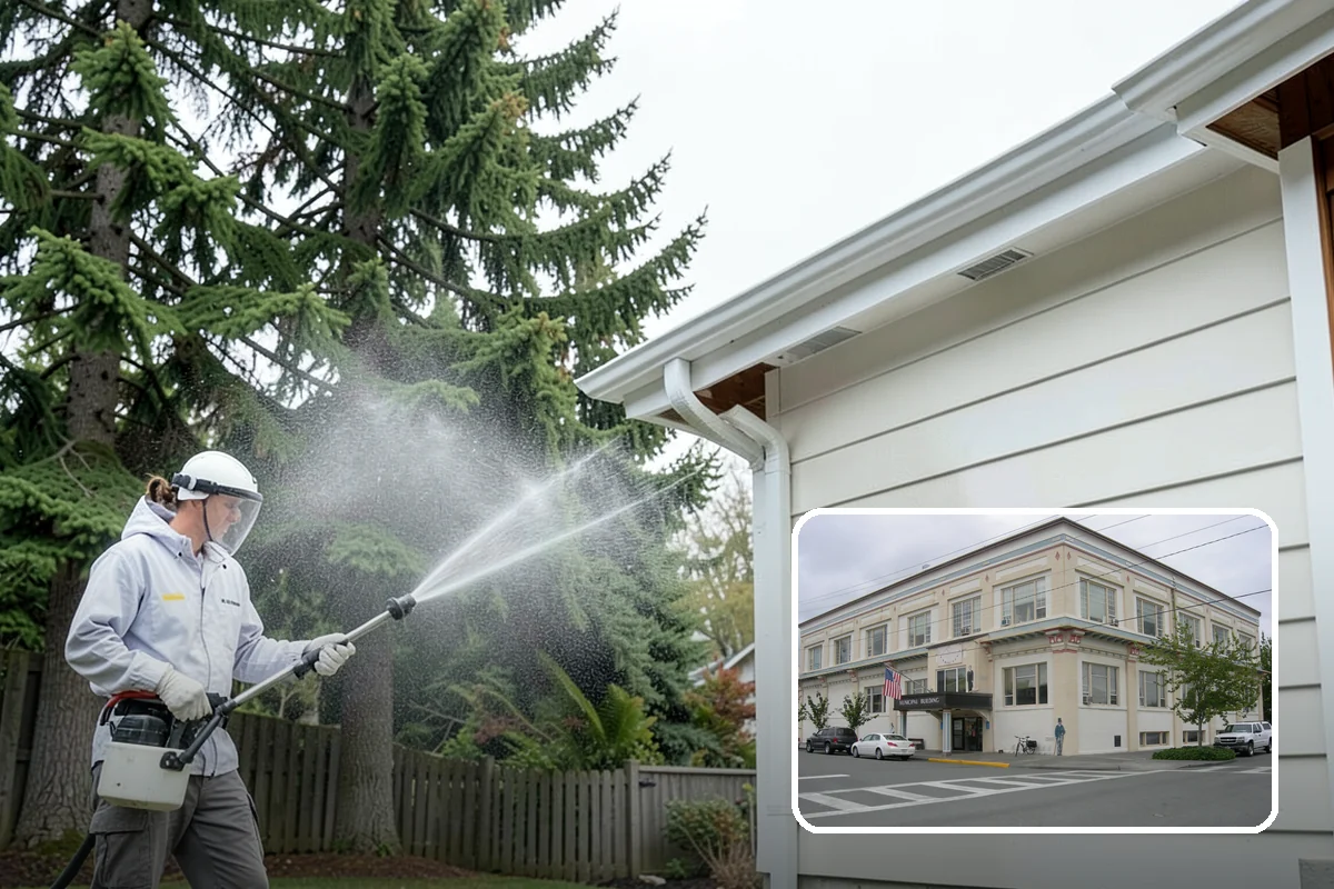 Apartment Breezeway Cleaning in Anacortes, Skagit County, WA - Clears slick algae from covered corridor floors