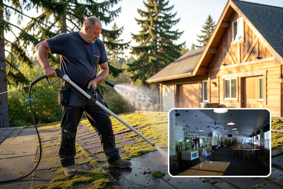 Apartment Breezeway Cleaning in Black Diamond, King County, WA - Clears slick algae from covered corridor floors
