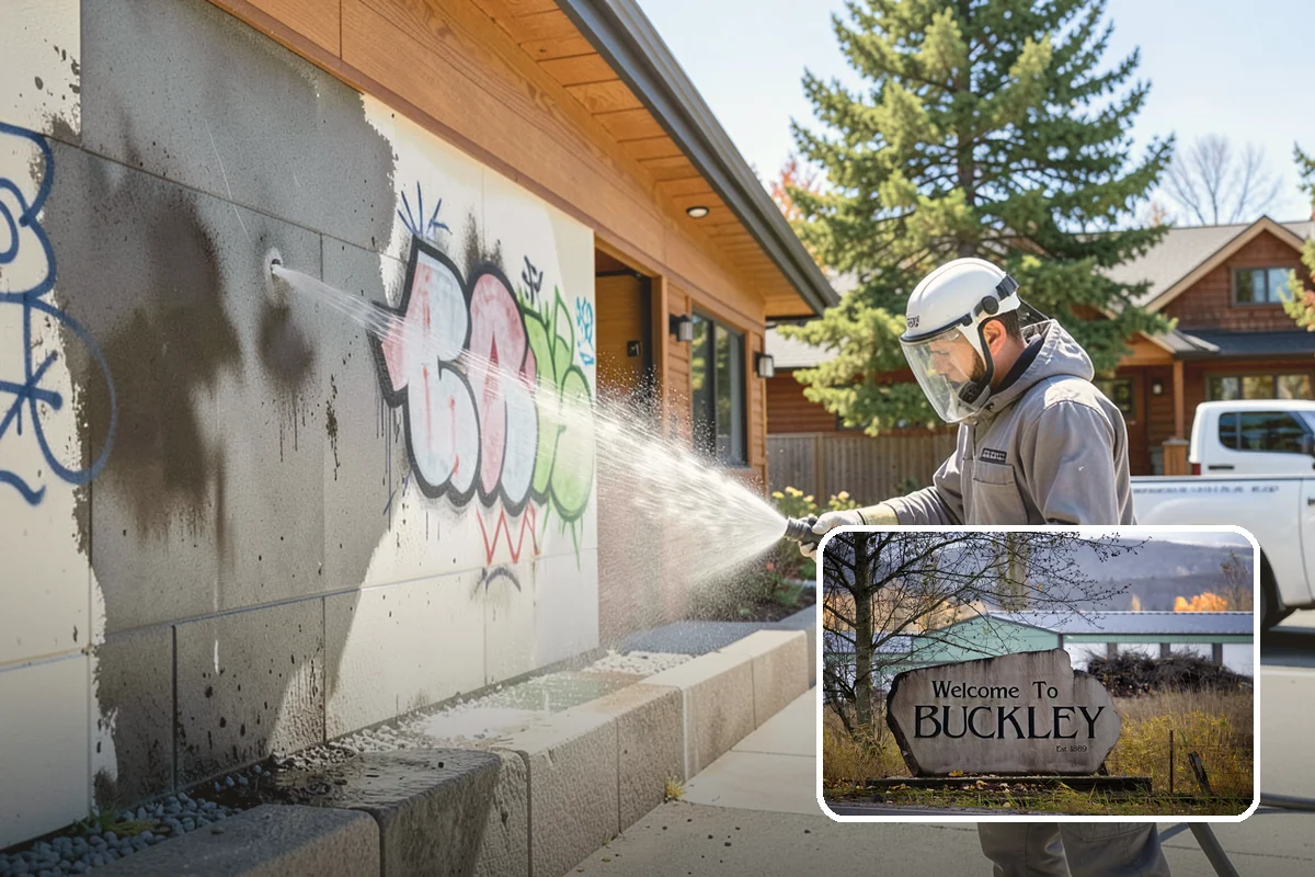 Apartment Breezeway Cleaning in Buckley, Pierce County, WA - Clears slick algae from covered corridor floors