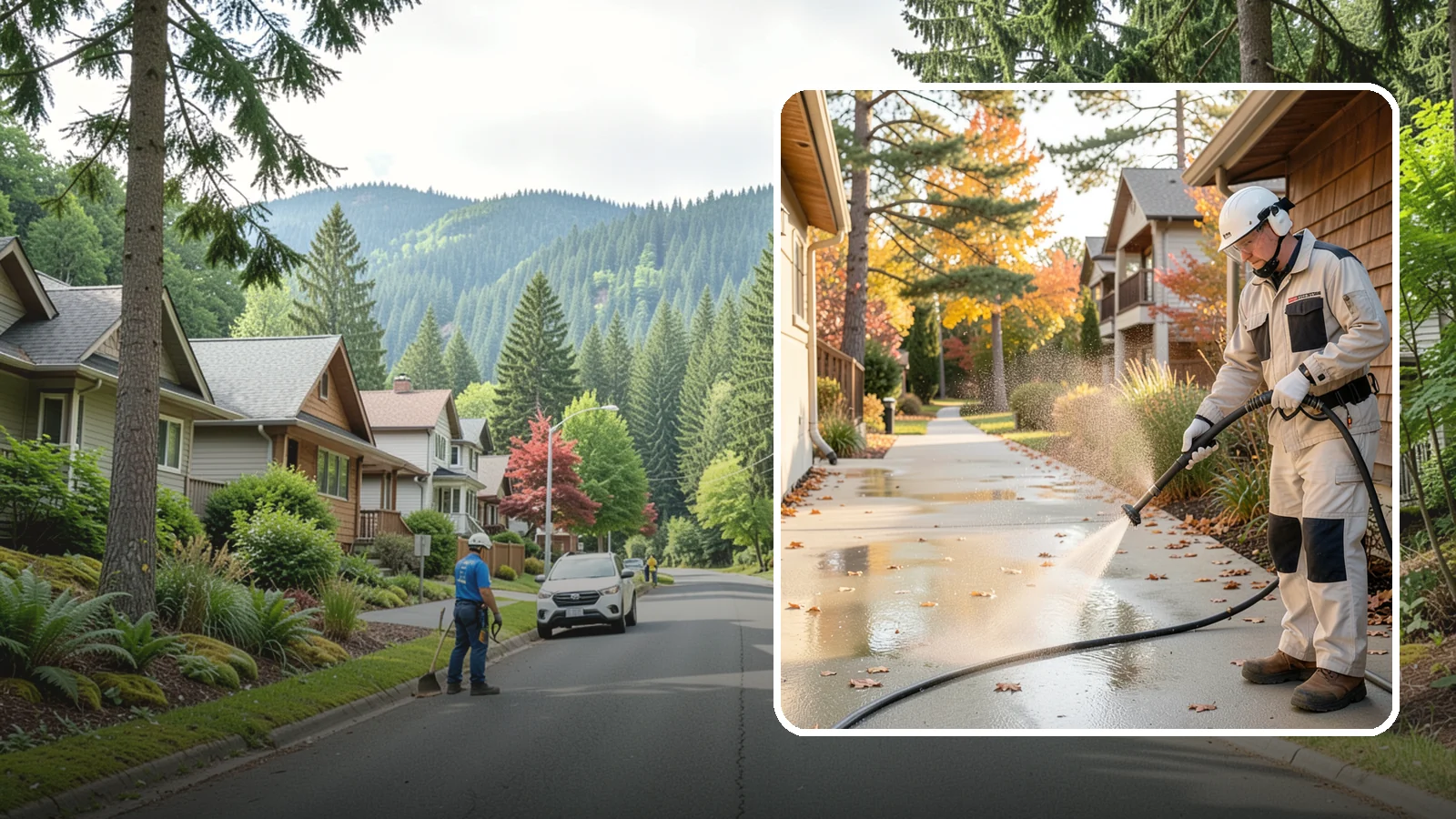 Apartment Breezeway Cleaning in Darrington, Snohomish County, WA - Cleaning of apartment breezeways and shared corridors that clears dirt, spills, cobwebs, and algae from the walkways residents...