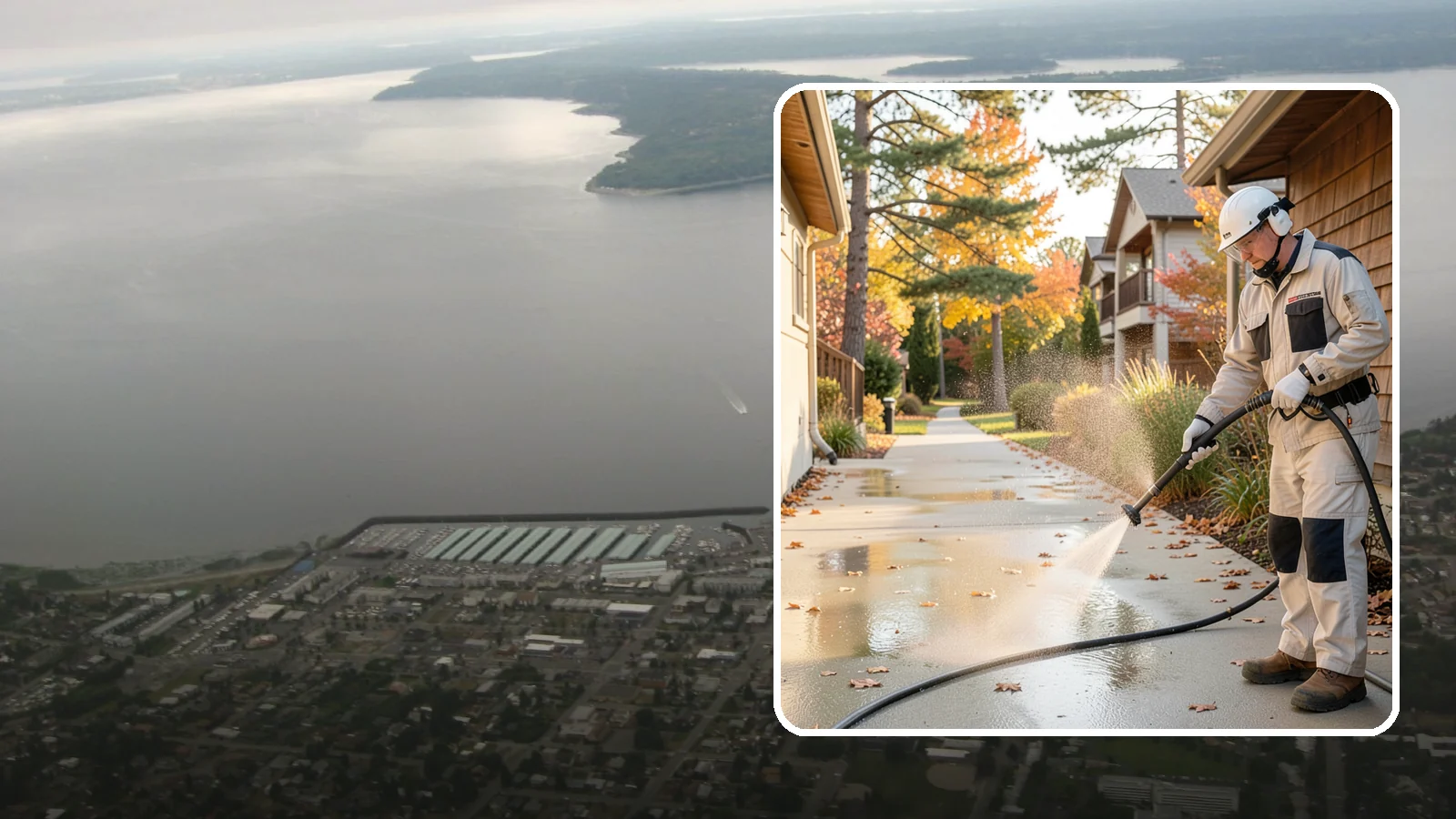Apartment Breezeway Cleaning in Des Moines, King County, WA - Cleaning of apartment breezeways and shared corridors that clears dirt, spills, cobwebs, and algae from the walkways residents...