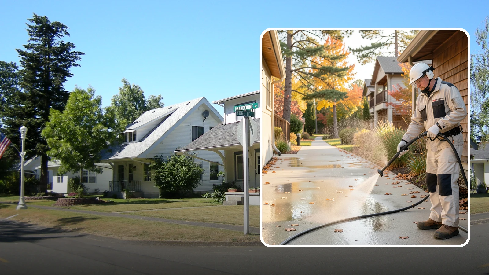 Apartment Breezeway Cleaning in DuPont, Pierce County, WA - Cleaning of apartment breezeways and shared corridors that clears dirt, spills, cobwebs, and algae from the walkways residents...