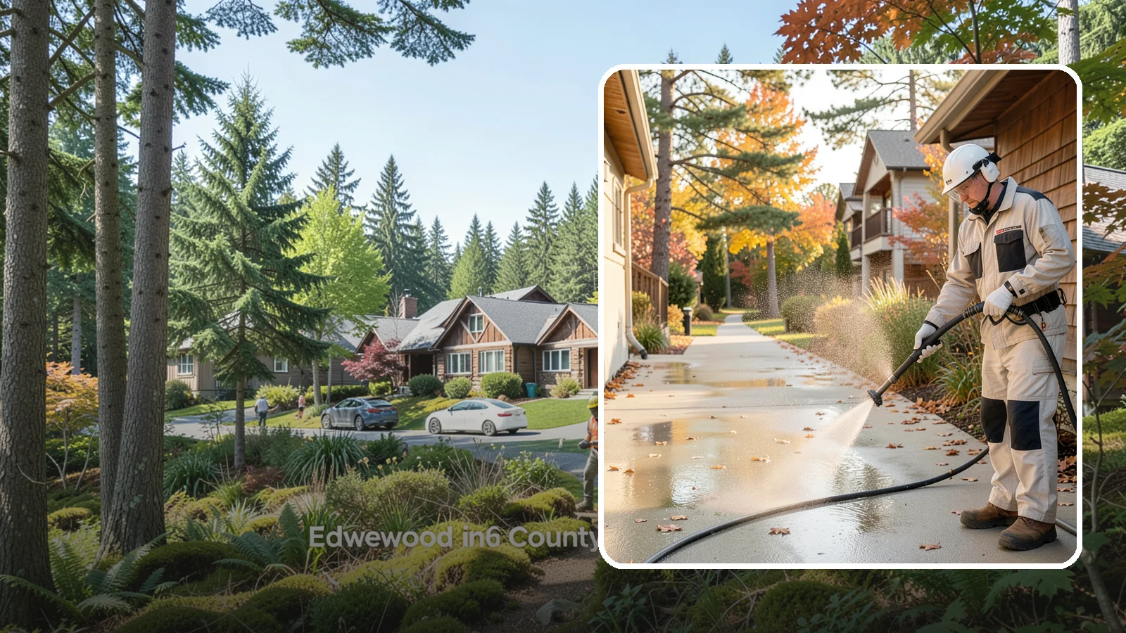 Apartment Breezeway Cleaning in Edgewood, Pierce County, WA - Cleaning of apartment breezeways and shared corridors that clears dirt, spills, cobwebs, and algae from the walkways residents...