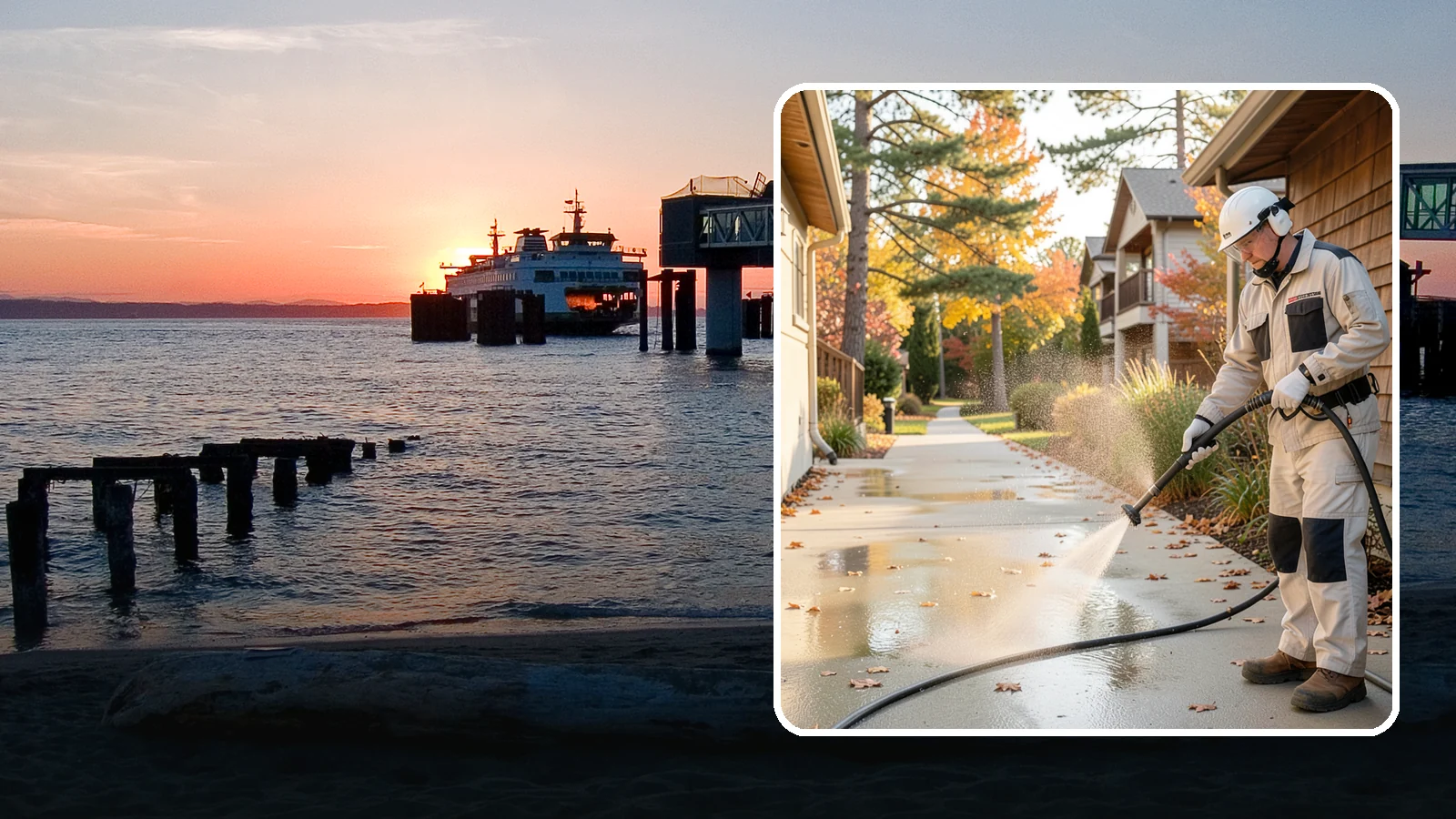 Apartment Breezeway Cleaning in Edmonds, Snohomish County, WA - Cleaning of apartment breezeways and shared corridors that clears dirt, spills, cobwebs, and algae from the walkways residents...
