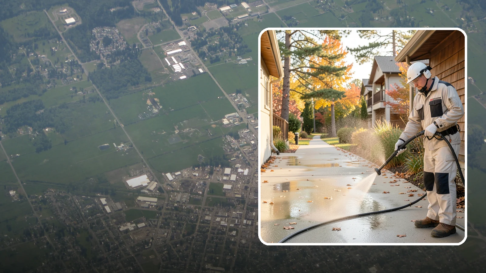 Apartment Breezeway Cleaning in Enumclaw, King County, WA - Cleaning of apartment breezeways and shared corridors that clears dirt, spills, cobwebs, and algae from the walkways residents...