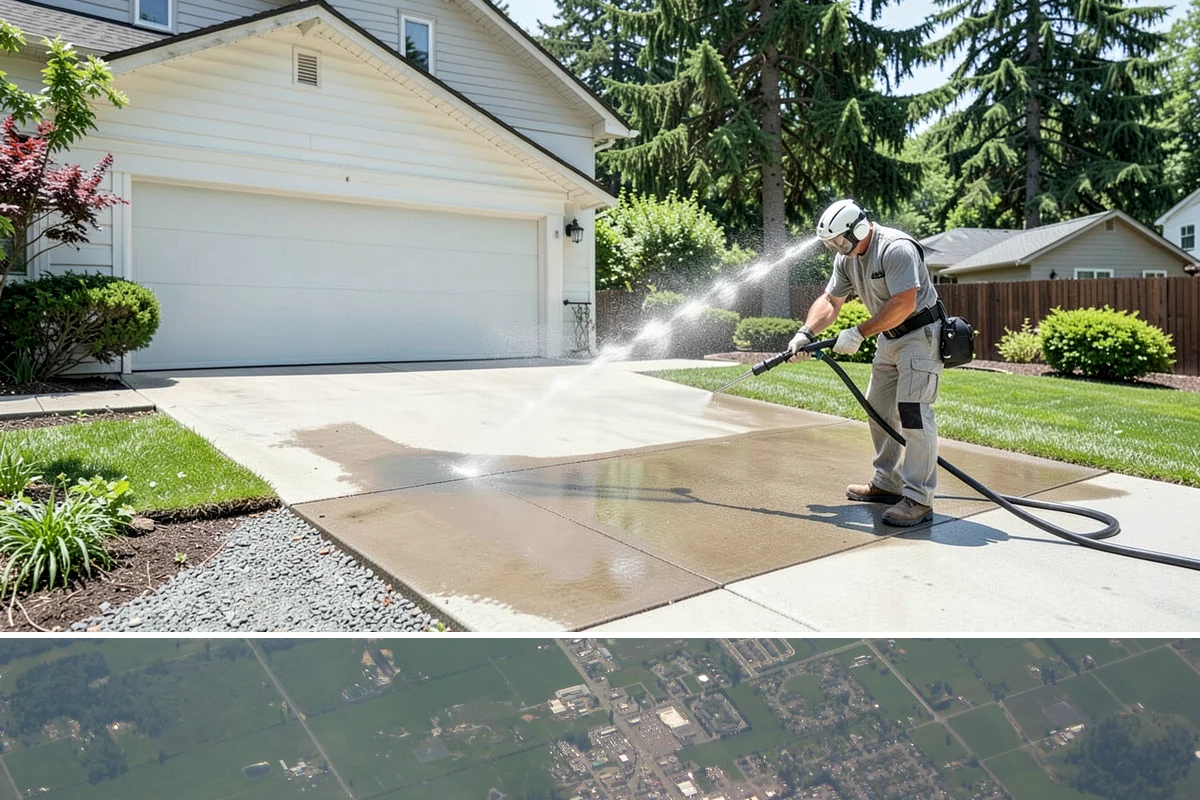Apartment Breezeway Cleaning in Enumclaw, King County, WA - Quarterly cleaning keeps breezeways safe year-round, with extra visits in fall and winter when damp corridors grow algae fastest.