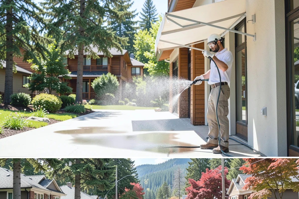 Apartment Breezeway Cleaning in Hunts Point, King County, WA - Quarterly cleaning keeps breezeways safe year-round, with extra visits in fall and winter when damp corridors grow algae fastest.