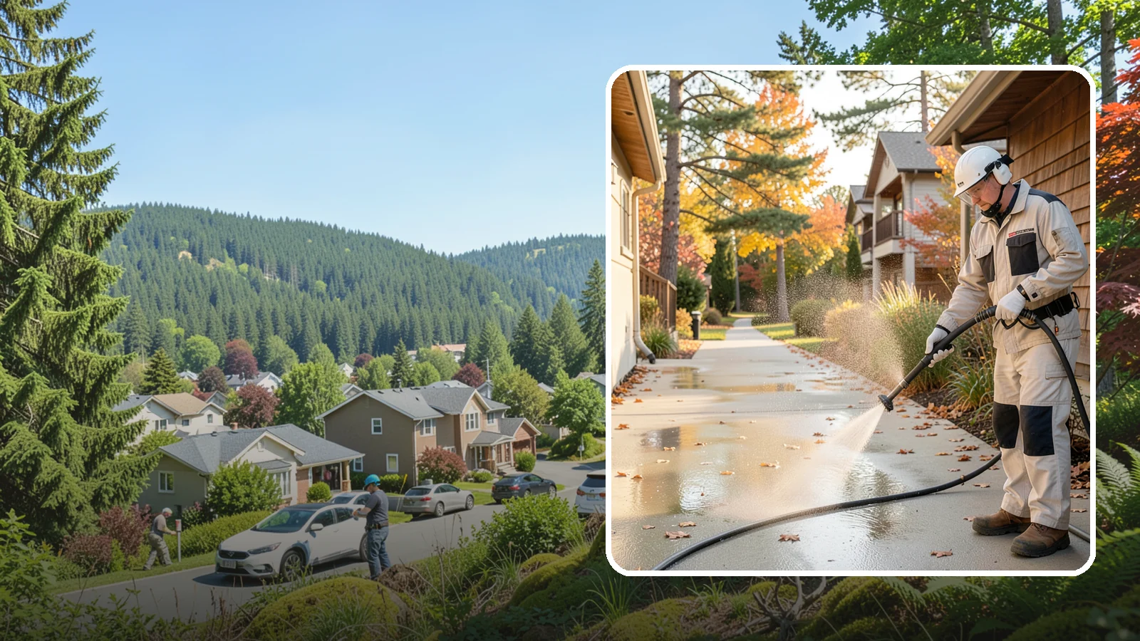 Apartment Breezeway Cleaning in Index, Snohomish County, WA - Cleaning of apartment breezeways and shared corridors that clears dirt, spills, cobwebs, and algae from the walkways residents...