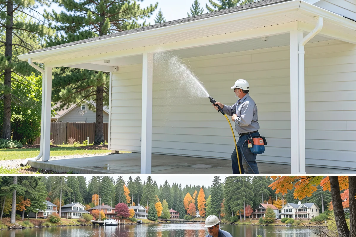 Apartment Breezeway Cleaning in La Conner, Skagit County, WA - Quarterly cleaning keeps breezeways safe year-round, with extra visits in fall and winter when damp corridors grow algae fastest.