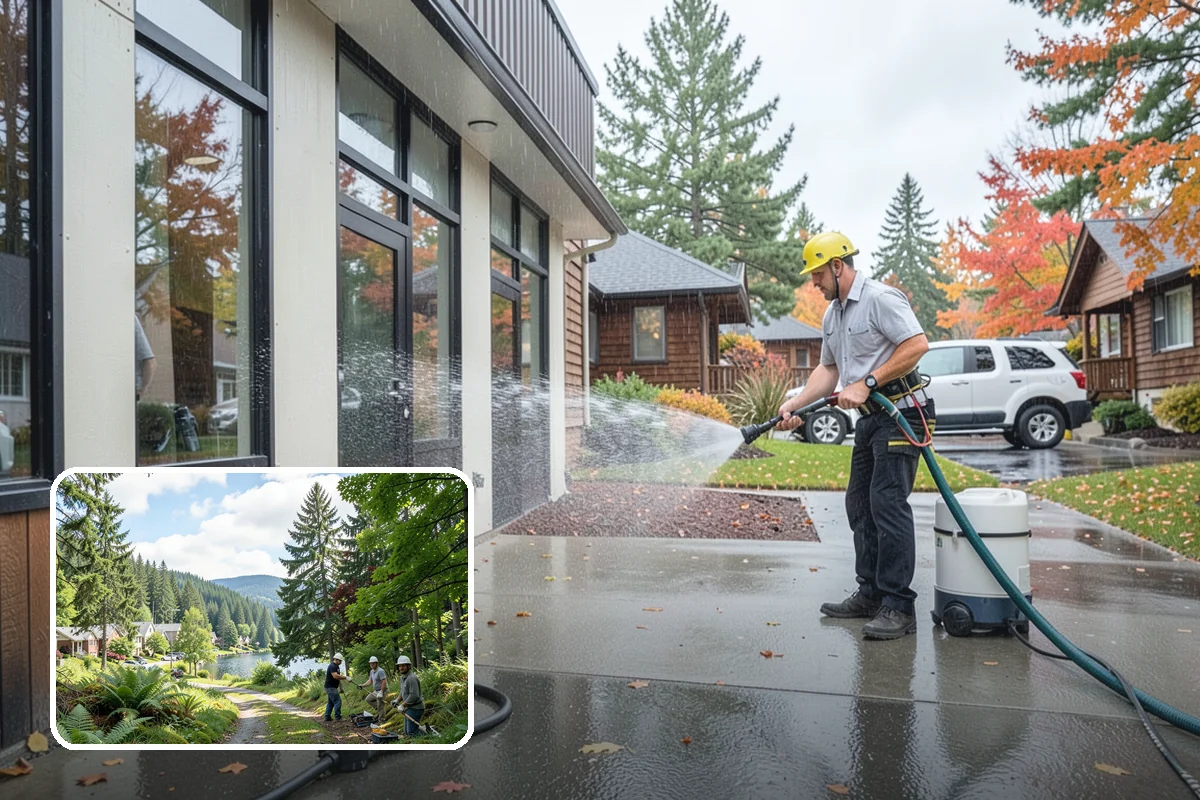 Apartment Breezeway Cleaning in Lake Forest Park, King County, WA - Clears slick algae from covered corridor floors