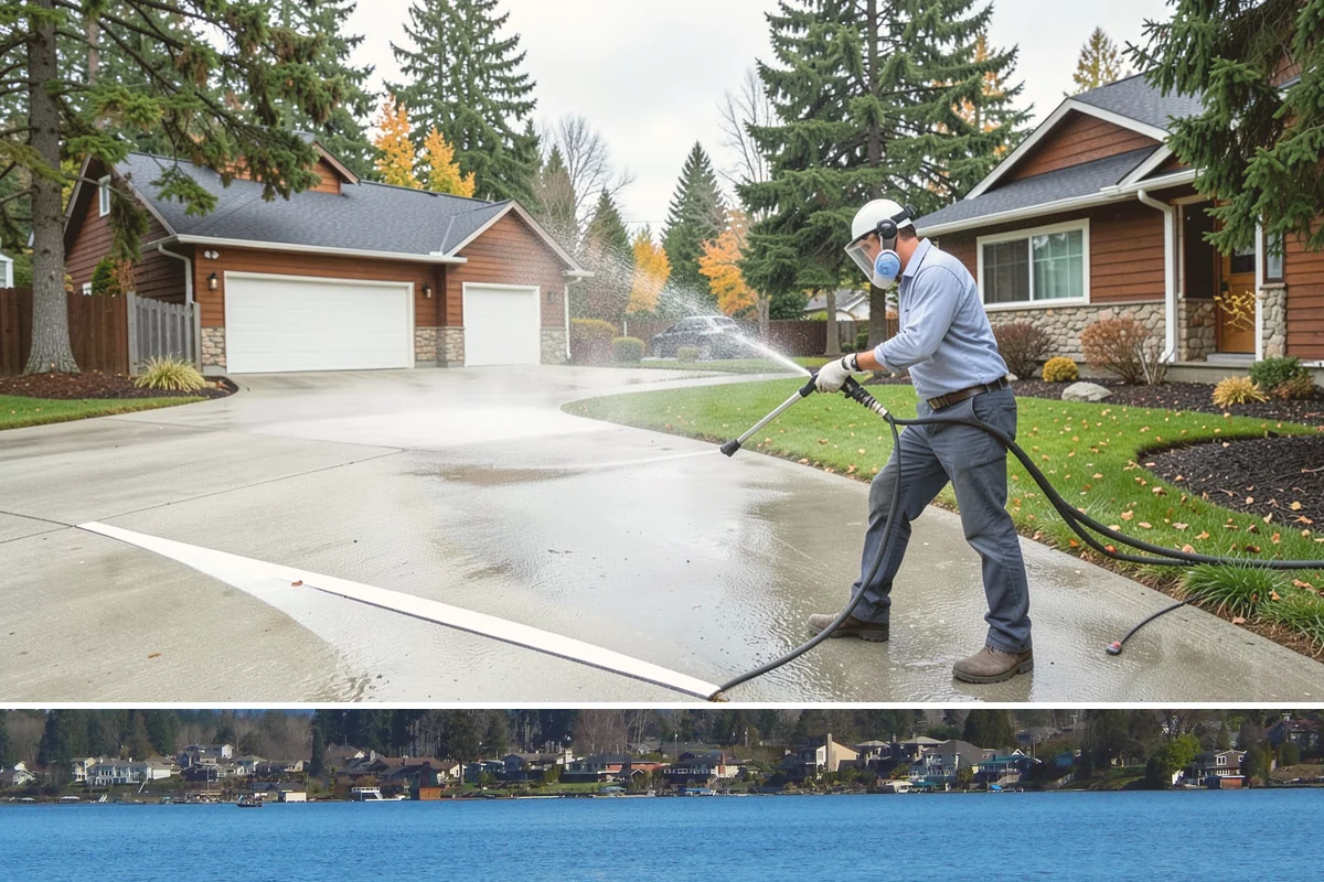 Apartment Breezeway Cleaning in Lake Stevens, Snohomish County, WA - Quarterly cleaning keeps breezeways safe year-round, with extra visits in fall and winter when damp corridors grow algae fastest.