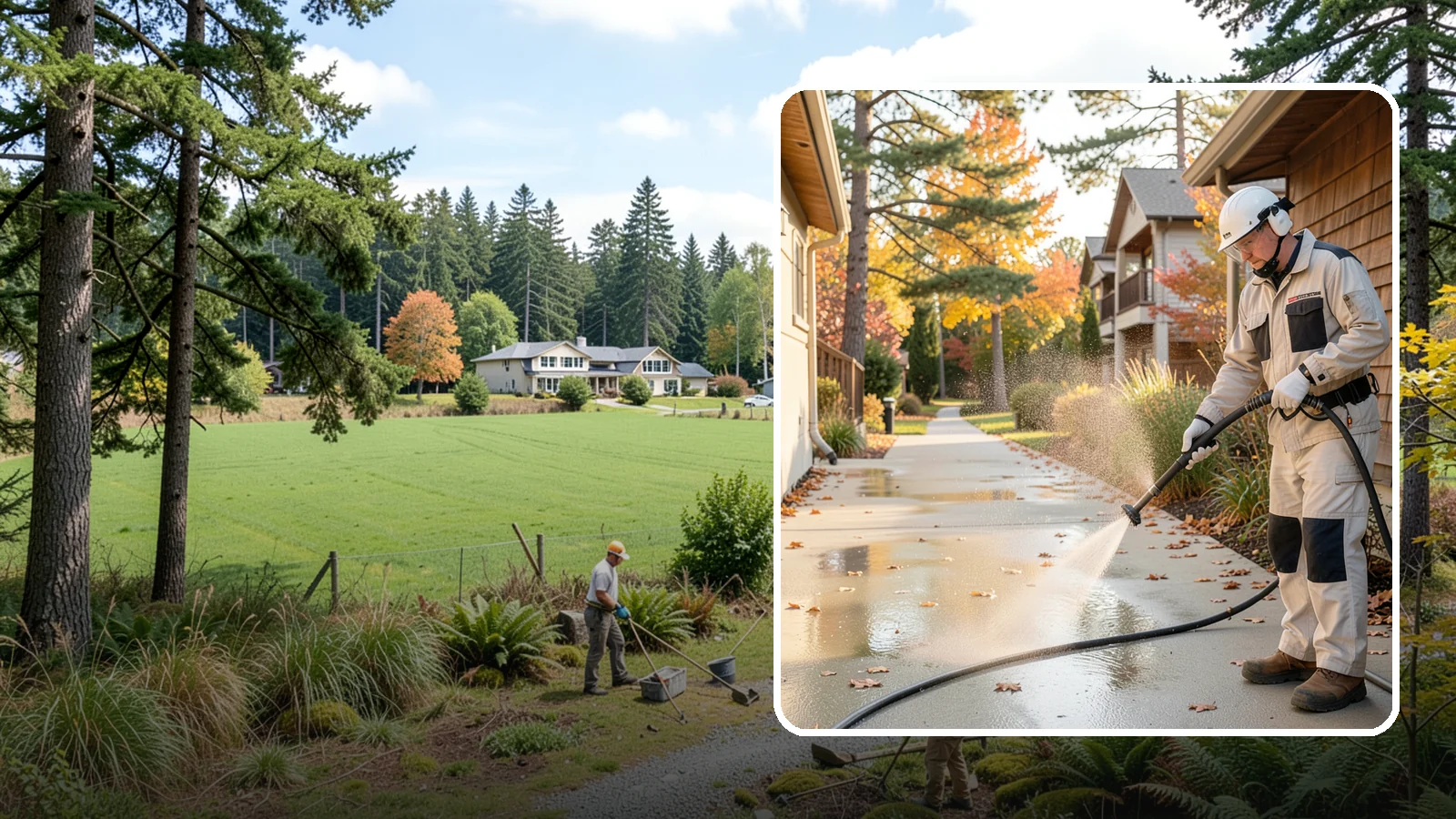 Apartment Breezeway Cleaning in Lyman, Skagit County, WA - Cleaning of apartment breezeways and shared corridors that clears dirt, spills, cobwebs, and algae from the walkways residents...