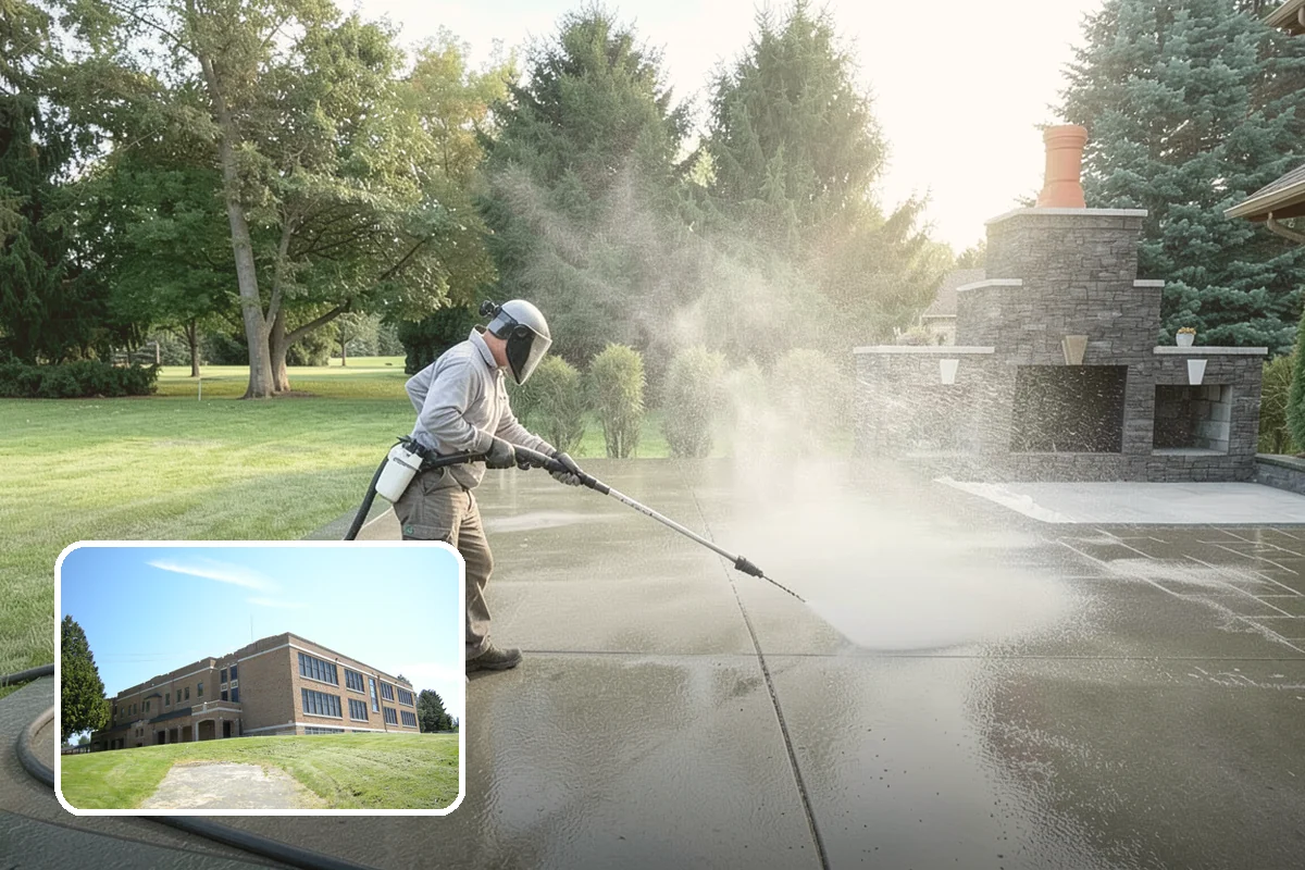Apartment Breezeway Cleaning in Maple Valley, King County, WA - Clears slick algae from covered corridor floors