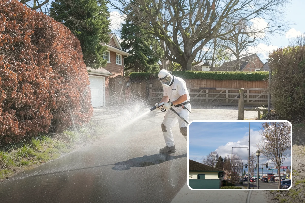 Apartment Breezeway Cleaning in Marysville, Snohomish County, WA - Clears slick algae from covered corridor floors