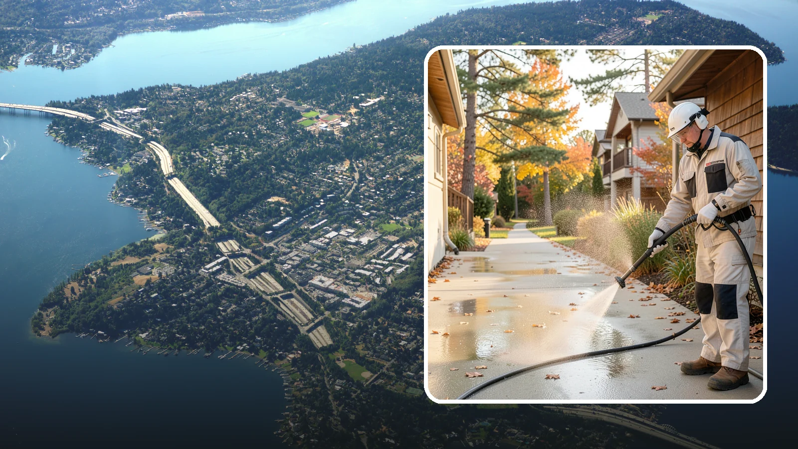 Apartment Breezeway Cleaning in Mercer Island, King County, WA - Cleaning of apartment breezeways and shared corridors that clears dirt, spills, cobwebs, and algae from the walkways residents...