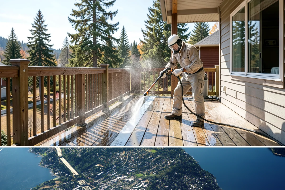 Apartment Breezeway Cleaning in Mercer Island, King County, WA - Quarterly cleaning keeps breezeways safe year-round, with extra visits in fall and winter when damp corridors grow algae fastest.