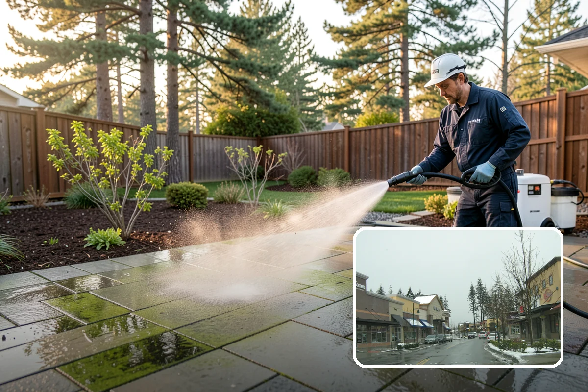 Apartment Breezeway Cleaning in Mill Creek, Snohomish County, WA - Clears slick algae from covered corridor floors