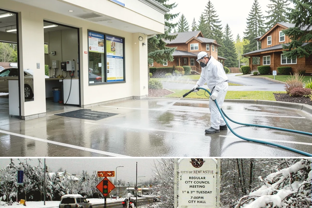 Apartment Breezeway Cleaning in Newcastle, King County, WA - Quarterly cleaning keeps breezeways safe year-round, with extra visits in fall and winter when damp corridors grow algae fastest.