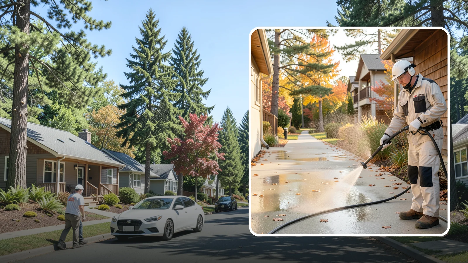 Apartment Breezeway Cleaning in Orting, Pierce County, WA - Cleaning of apartment breezeways and shared corridors that clears dirt, spills, cobwebs, and algae from the walkways residents...