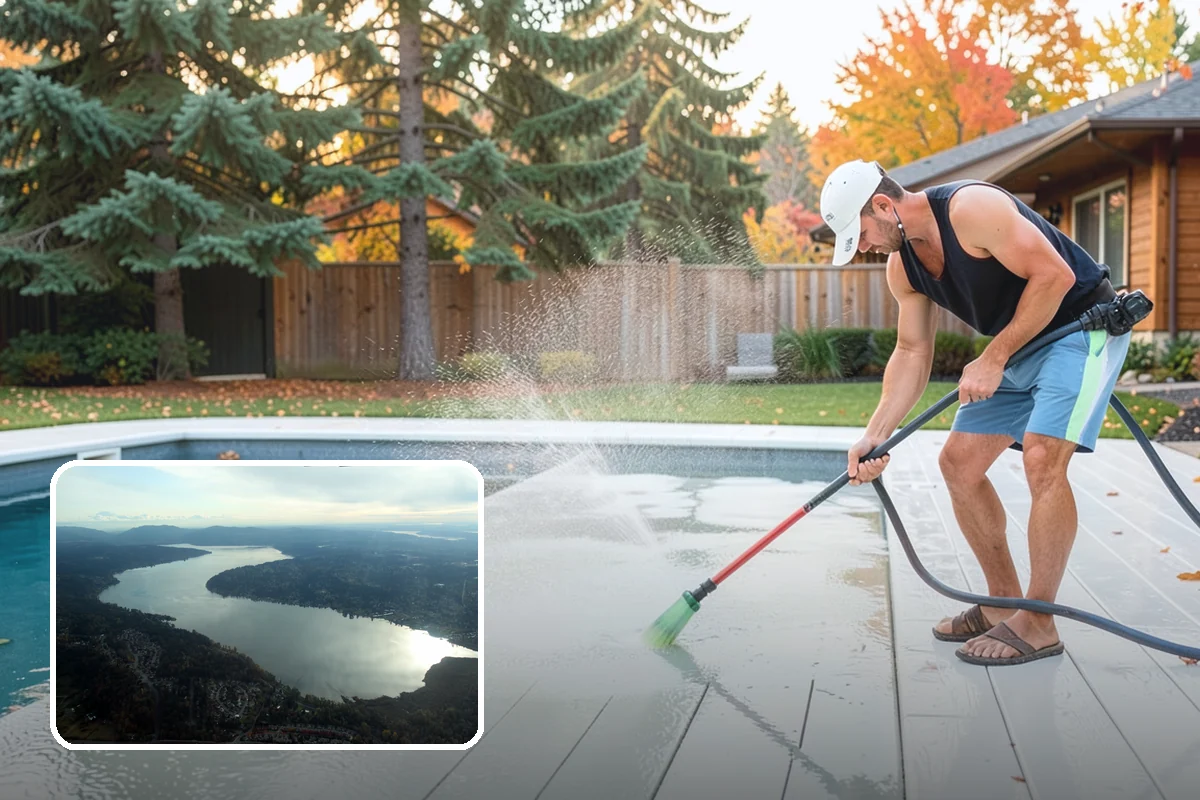Apartment Breezeway Cleaning in Sammamish, King County, WA - Clears slick algae from covered corridor floors