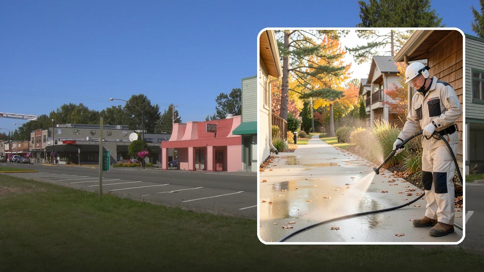 Apartment Breezeway Cleaning in Snoqualmie, King County, WA - Cleaning of apartment breezeways and shared corridors that clears dirt, spills, cobwebs, and algae from the walkways residents...