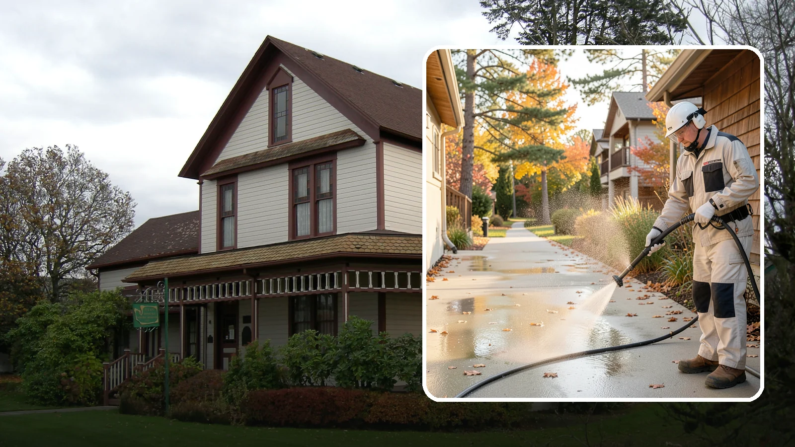 Apartment Breezeway Cleaning in Sumner, Pierce County, WA - Cleaning of apartment breezeways and shared corridors that clears dirt, spills, cobwebs, and algae from the walkways residents...