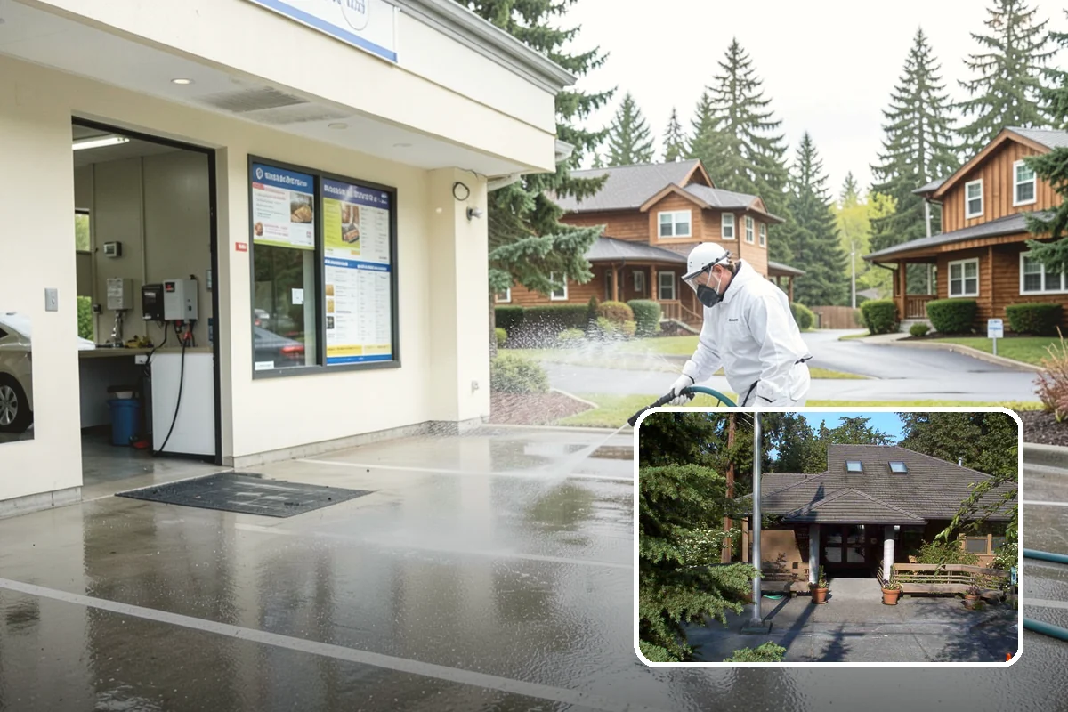Apartment Breezeway Cleaning in Yarrow Point, King County, WA - Clears slick algae from covered corridor floors
