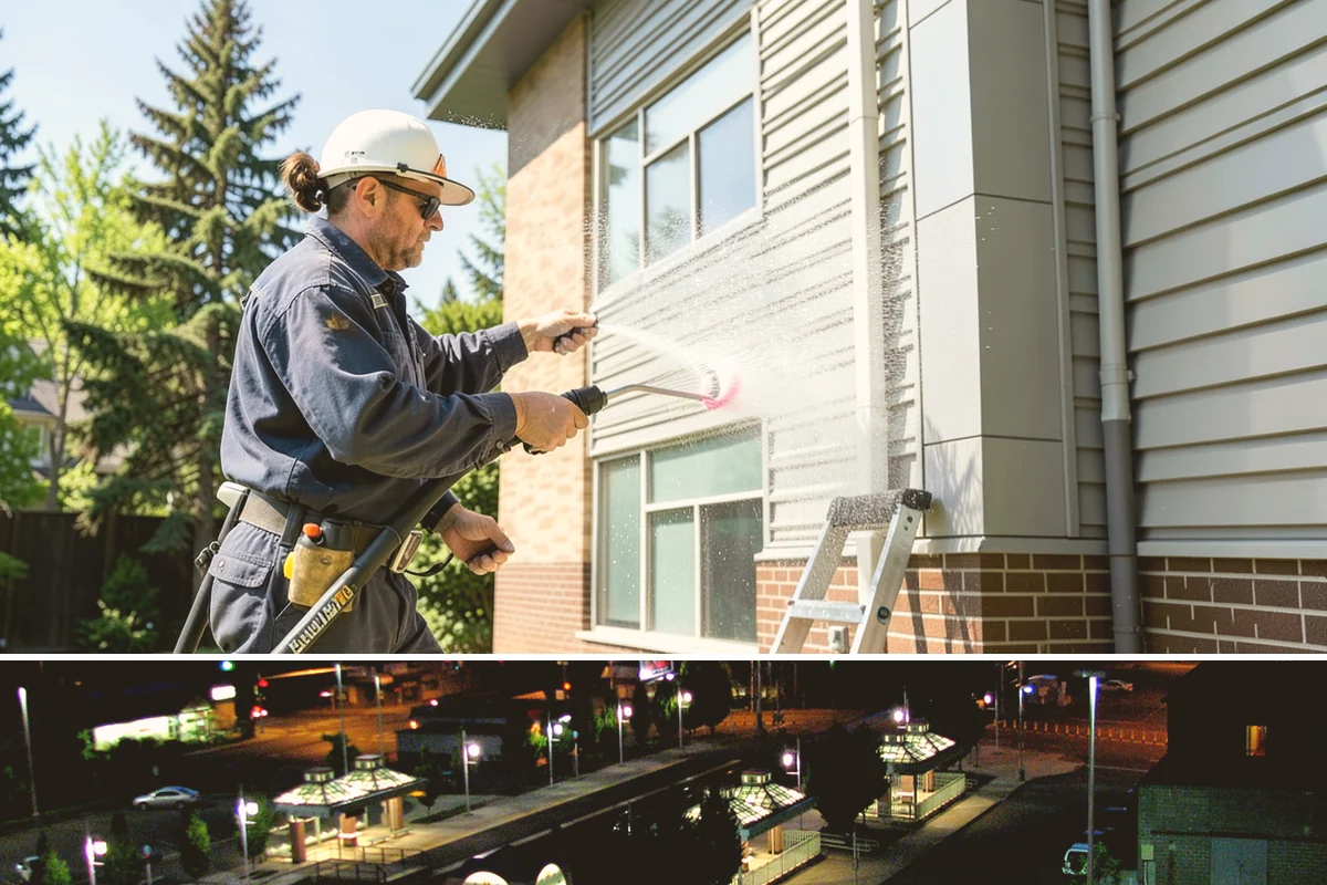 Apartment Pressure Washing in Auburn, King County, WA - Stairwells and breezeways benefit from twice-yearly cleaning, ideally in spring and fall, to fight persistent Northwest moisture.
