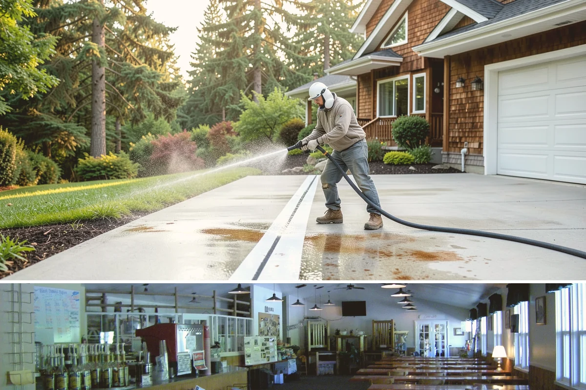 Apartment Pressure Washing in Black Diamond, King County, WA - Stairwells and breezeways benefit from twice-yearly cleaning, ideally in spring and fall, to fight persistent Northwest moisture.