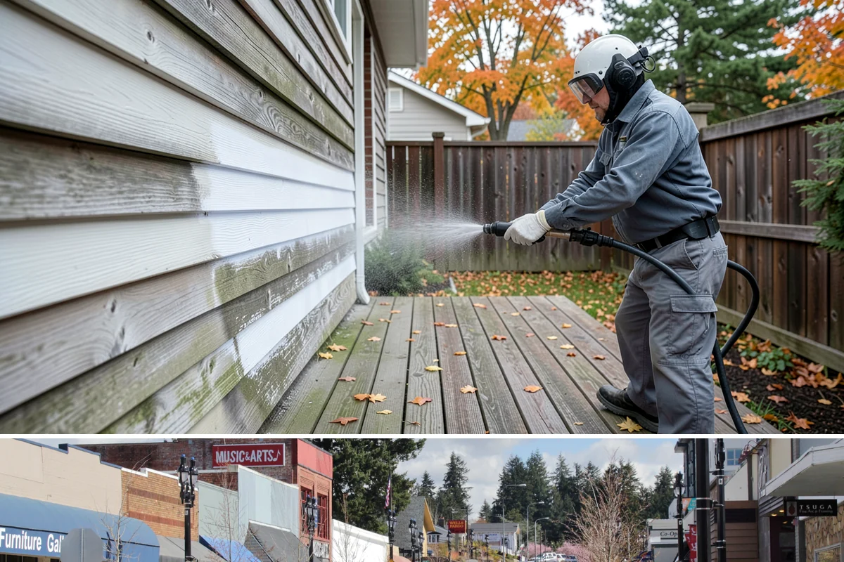 Apartment Pressure Washing in Bothell, King County, WA - Stairwells and breezeways benefit from twice-yearly cleaning, ideally in spring and fall, to fight persistent Northwest moisture.